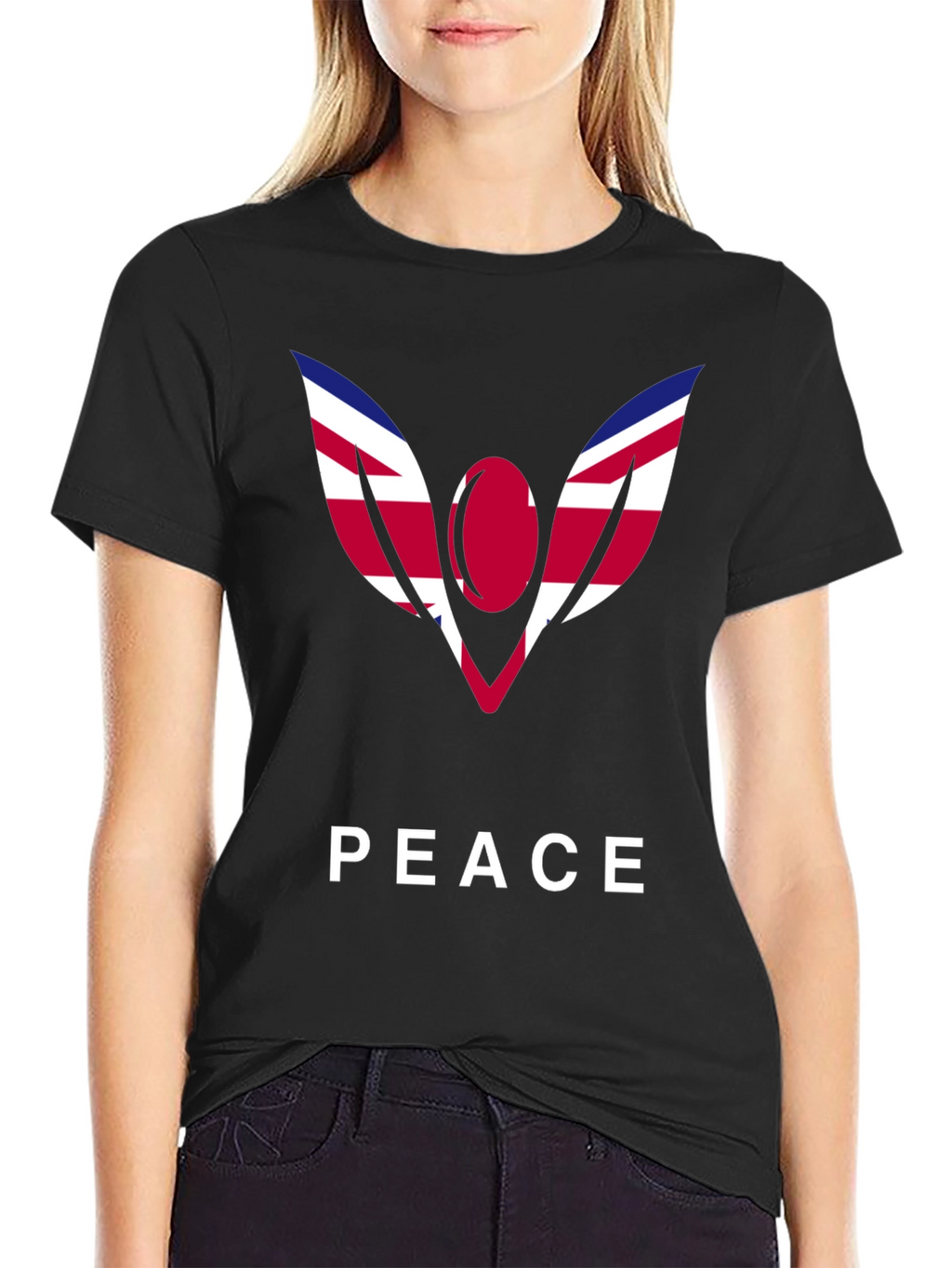 Peace Graphic Tee - Union Jack Angel Wings