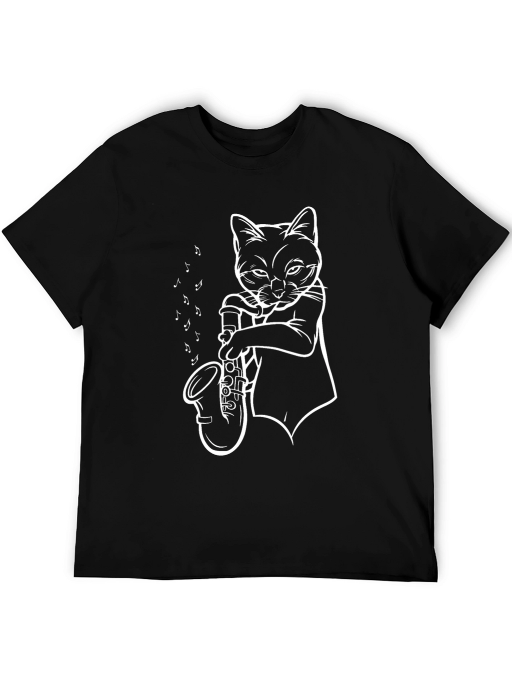 Cool Cat Saxophone Player Graphic Tee