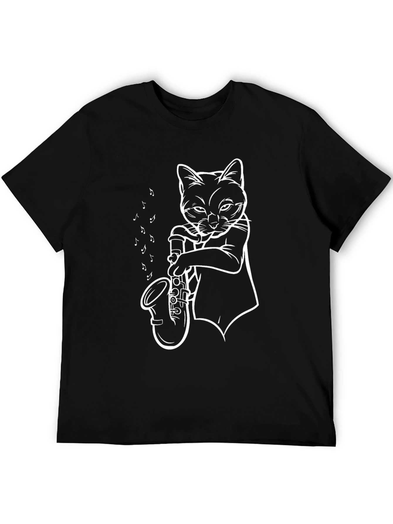 Cool Cat Saxophone Player Graphic Tee