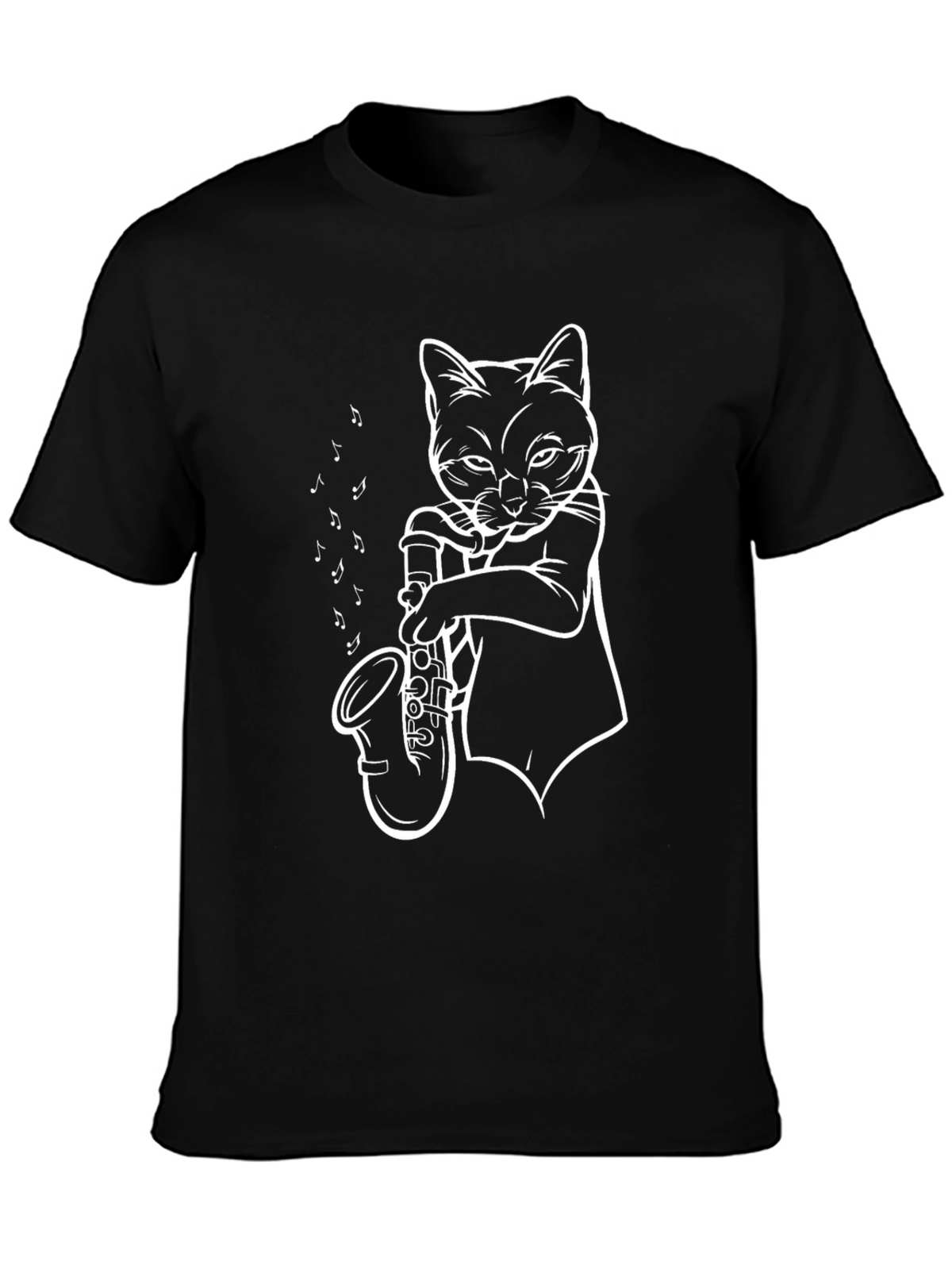 Cool Cat Saxophone Player Graphic Tee
