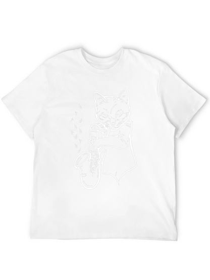 Cool Cat Saxophone Player Graphic Tee