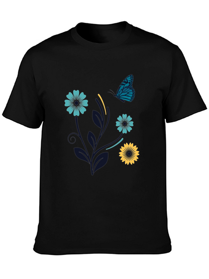 Floral Butterfly Graphic Tee - Stylish Comfort