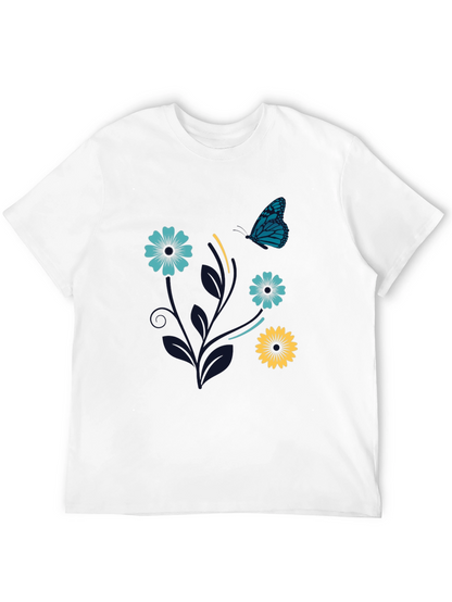 Floral Butterfly Graphic Tee - Stylish Comfort