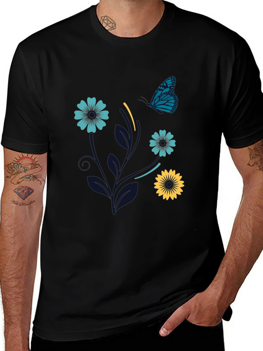 Floral Butterfly Graphic Tee - Stylish Comfort