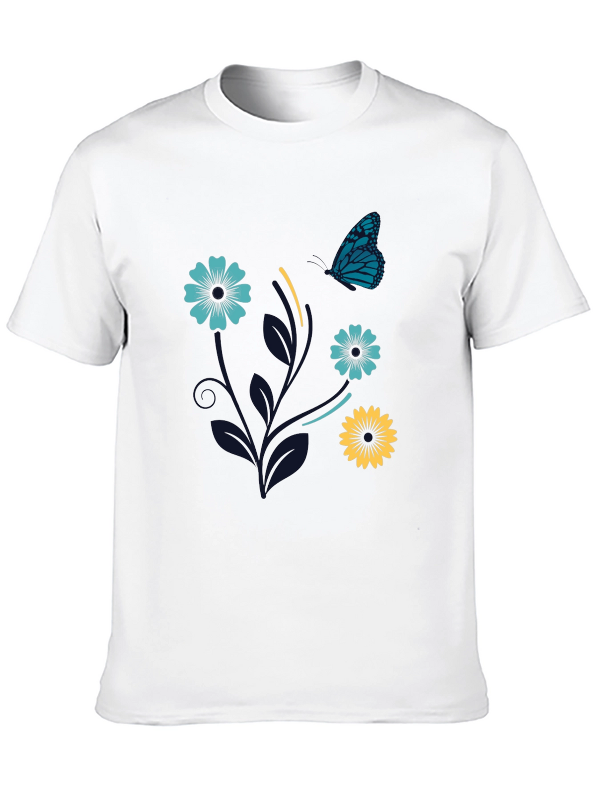 Floral Butterfly Graphic Tee - Stylish Comfort