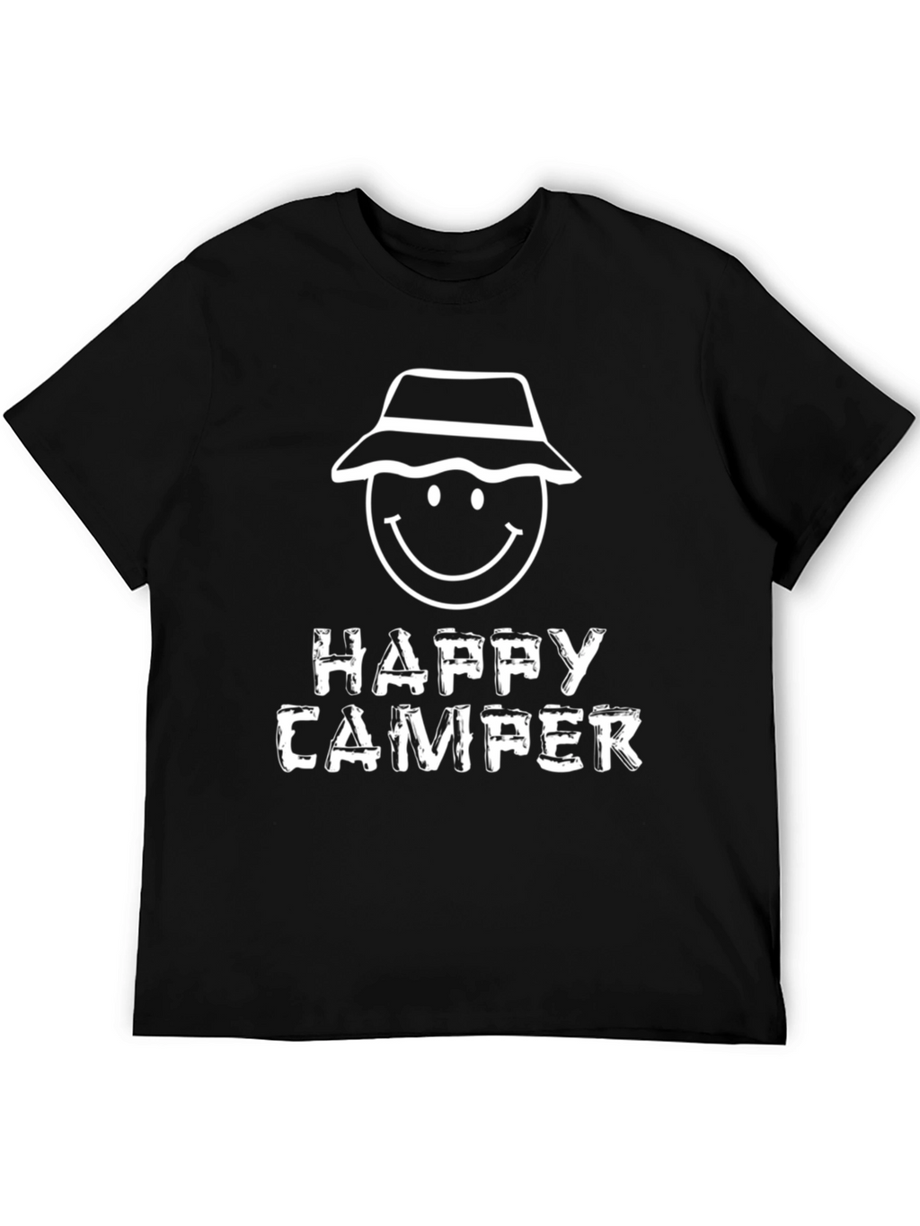 Happy Camper Graphic T-Shirt - Black Cotton Tee