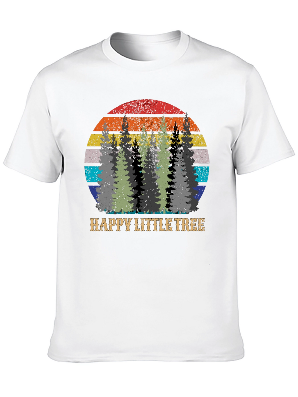 Happy Little Tree Graphic Tee - Retro Style