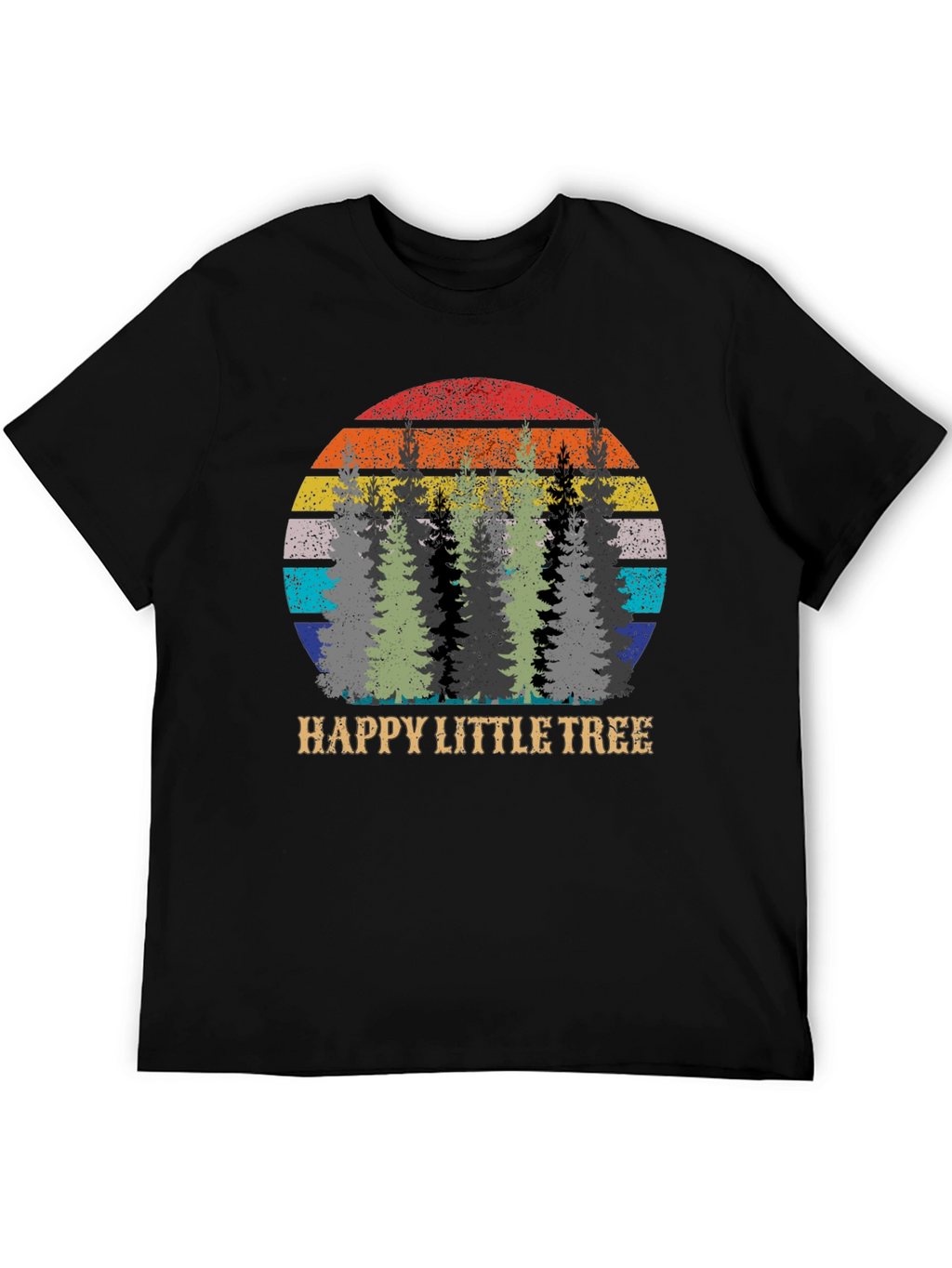 Happy Little Tree Graphic Tee - Retro Style