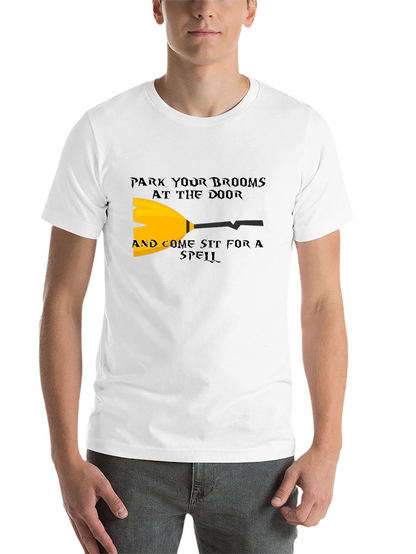 Park Your Brooms T-Shirt - Halloween Witch Tee