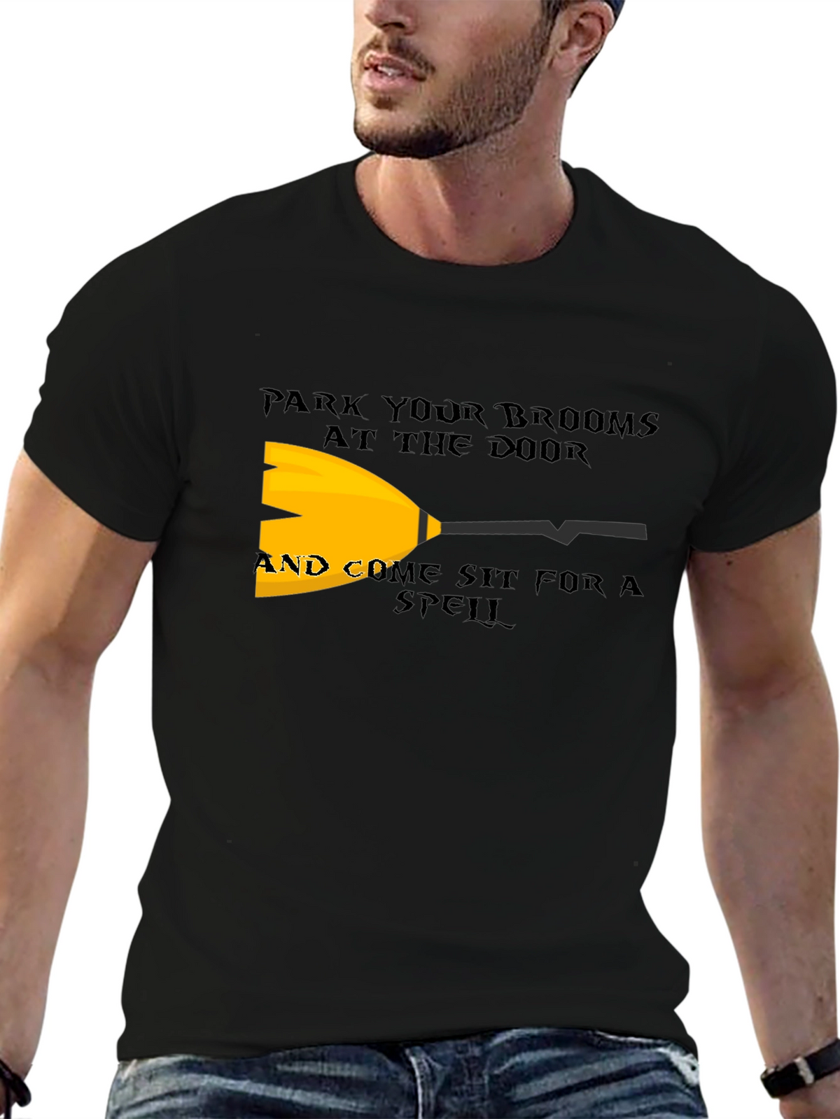 Park Your Brooms T-Shirt - Halloween Witch Tee
