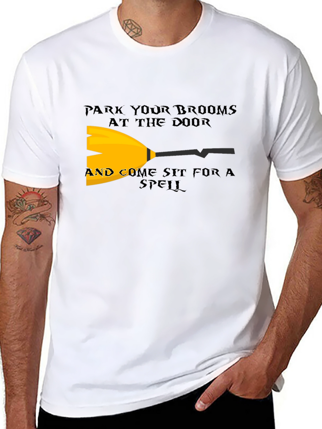 Park Your Brooms T-Shirt - Halloween Witch Tee