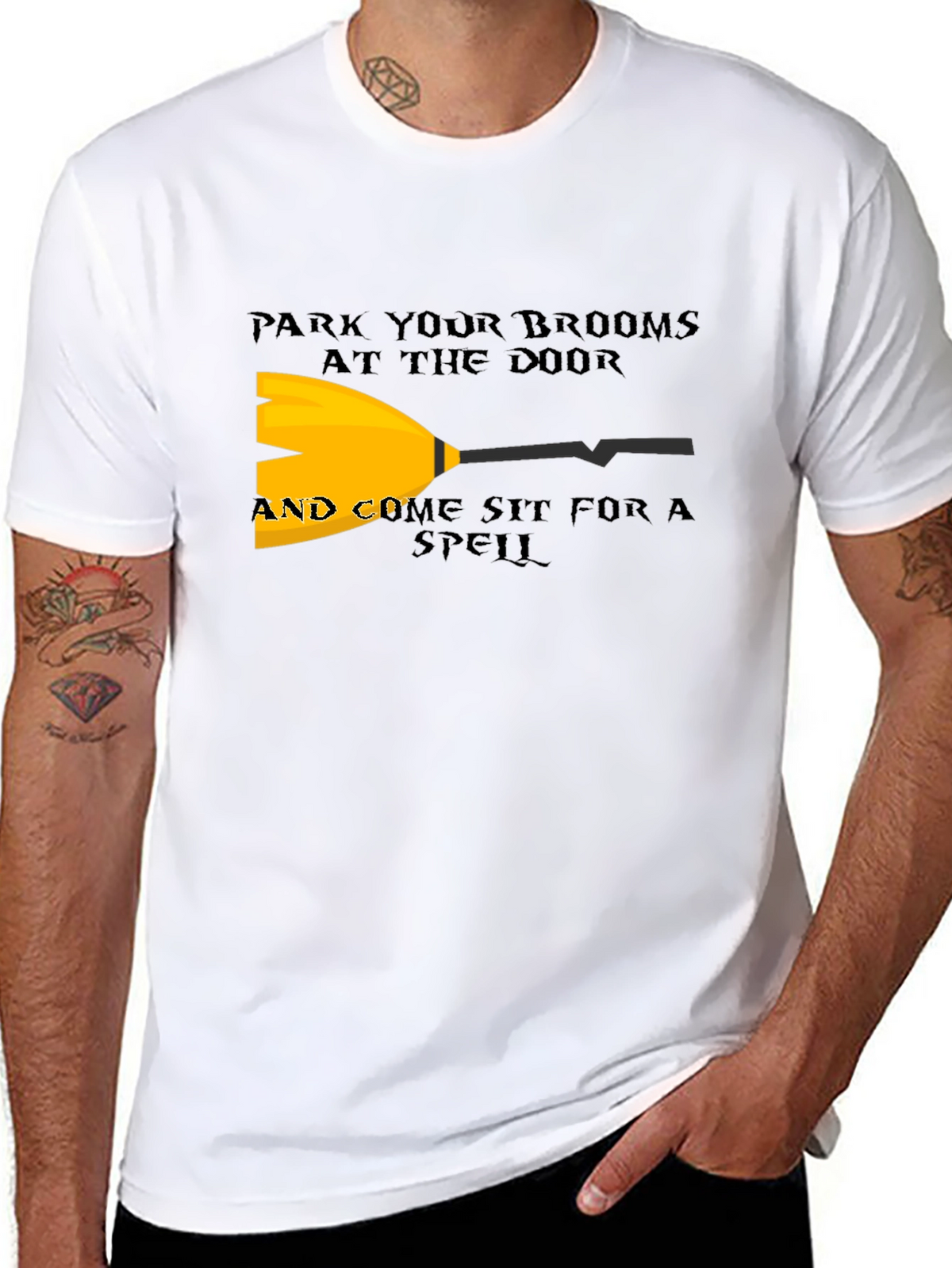 Park Your Brooms T-Shirt - Halloween Witch Tee