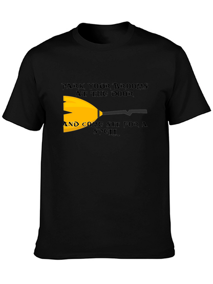 Park Your Brooms T-Shirt - Halloween Witch Tee