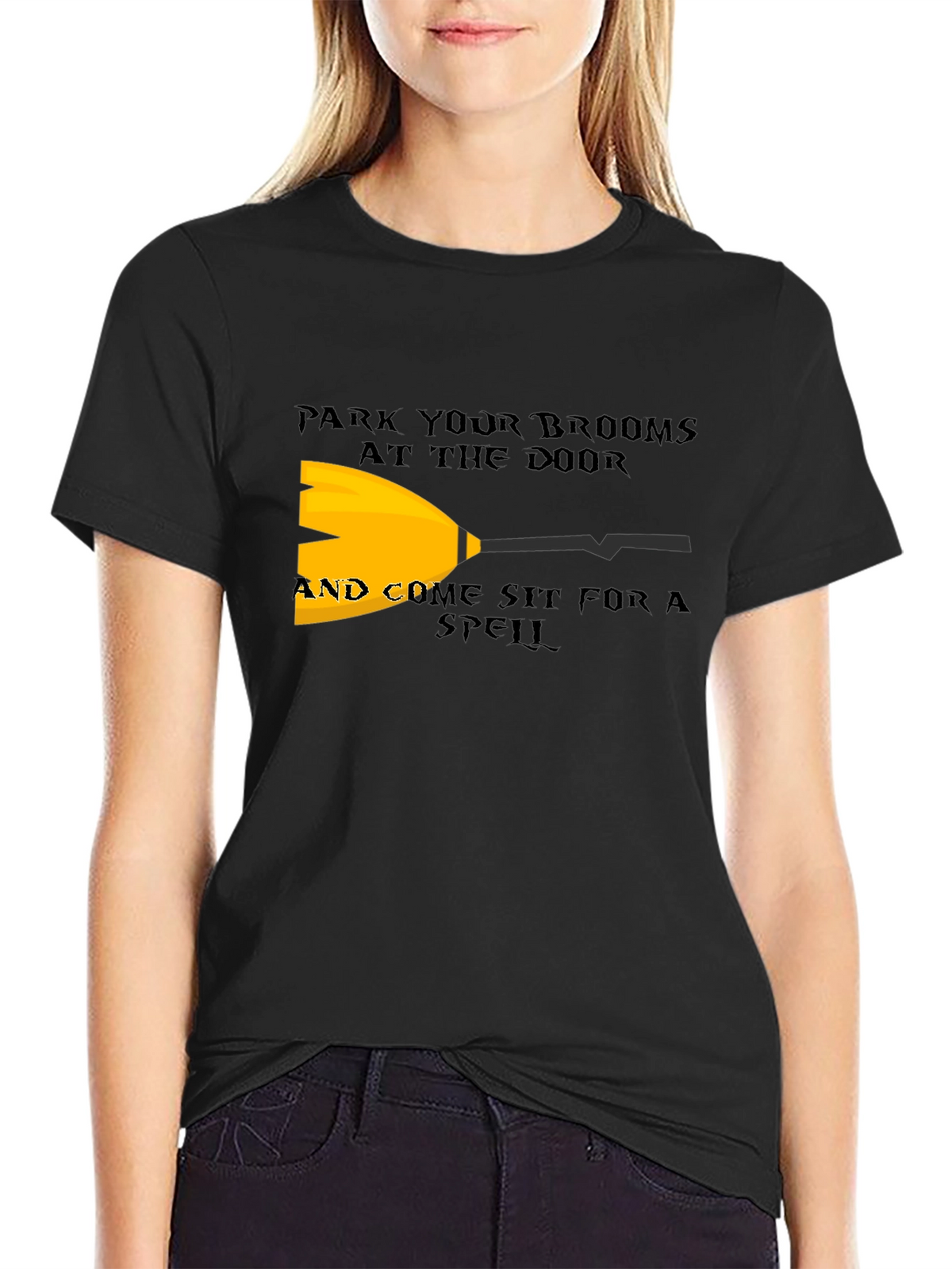 Park Your Brooms T-Shirt - Halloween Witch Tee