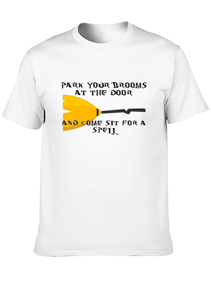 Park Your Brooms T-Shirt - Halloween Witch Tee
