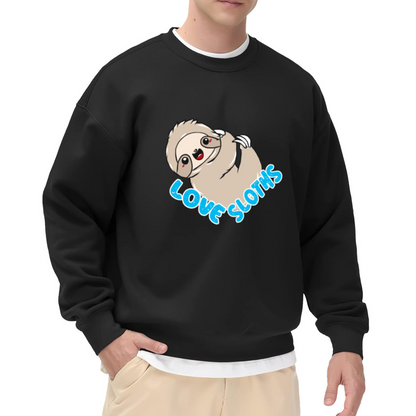 Love Sloths Crewneck Sweatshirt - Cute Sloth Graphic Pullover, Sloth Lover Gift, Lazy Vibes Top
