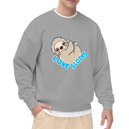 Love Sloths Crewneck Sweatshirt - Cute Sloth Graphic Pullover, Sloth Lover Gift, Lazy Vibes Top