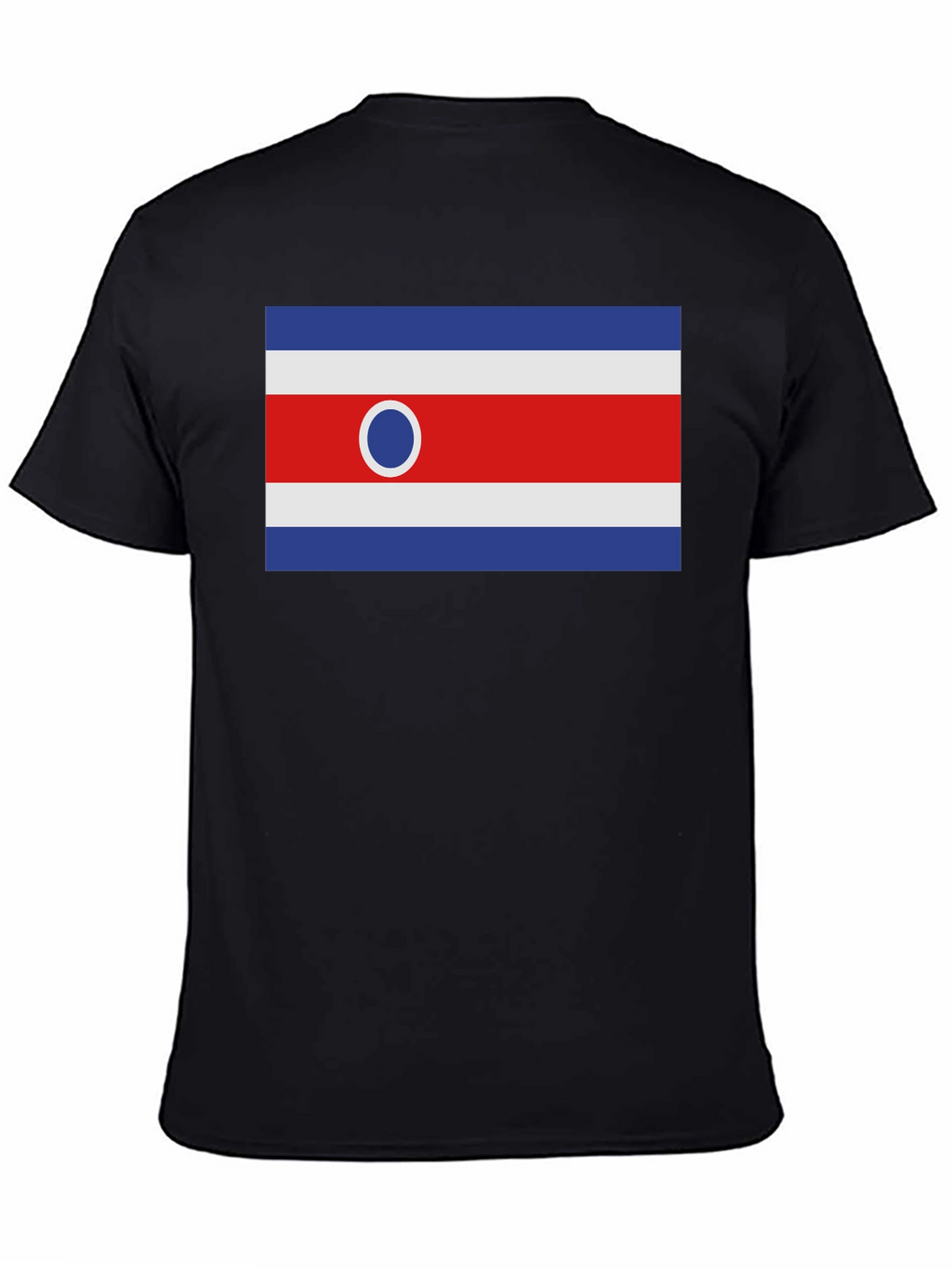 Costa Rica Flag Graphic Tee - Black Cotton T-Shirt