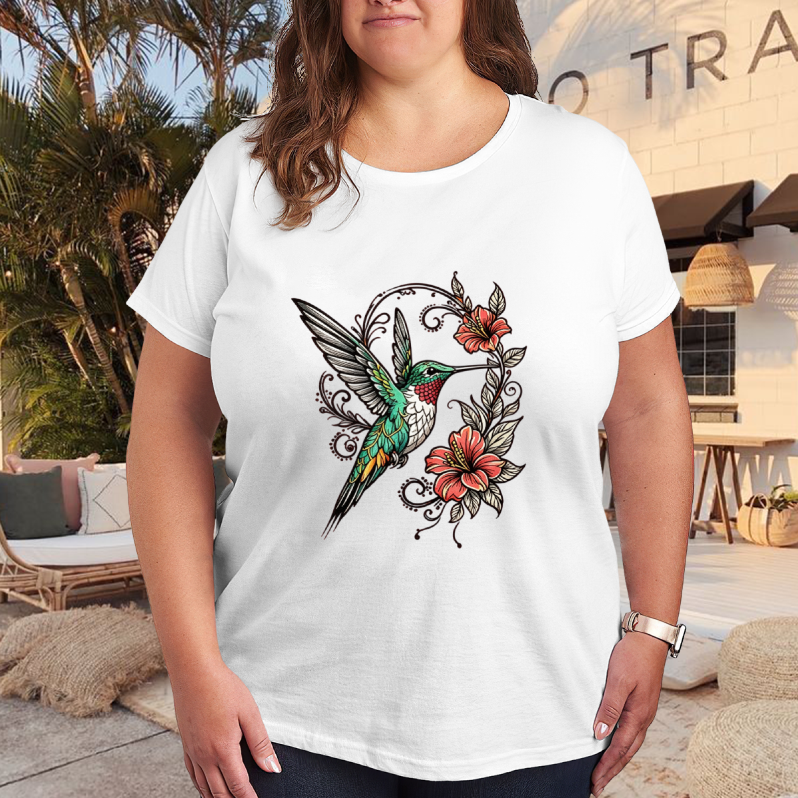 Western Bandana Brown Rose Retro Graphic T-Shirt