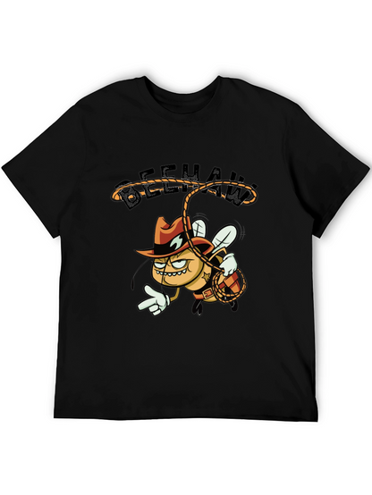 Beehaw Cartoon Graphic Black T-Shirt