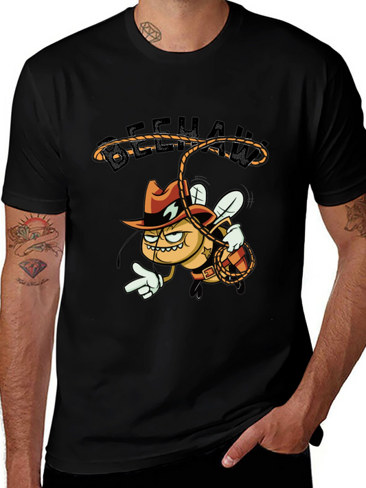 Beehaw Cartoon Graphic Black T-Shirt