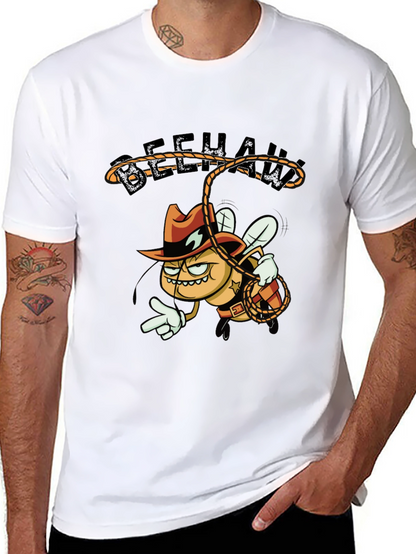 Beehaw Cartoon Graphic Black T-Shirt
