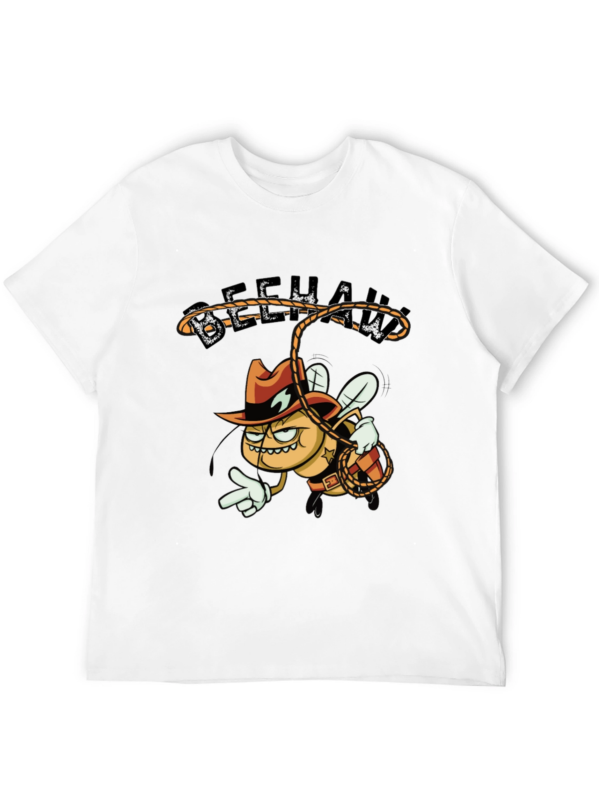 Beehaw Cartoon Graphic Black T-Shirt