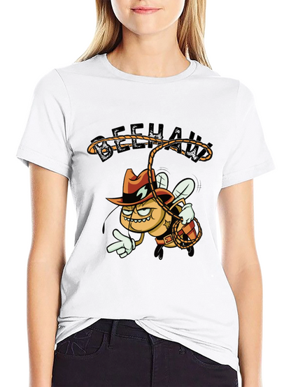 Beehaw Cartoon Graphic Black T-Shirt