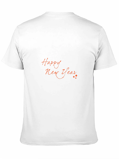 Happy New Year Graphic Black T-Shirt