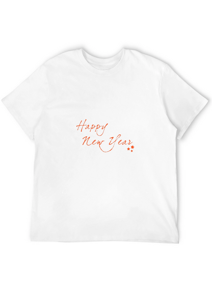 Happy New Year Graphic Black T-Shirt