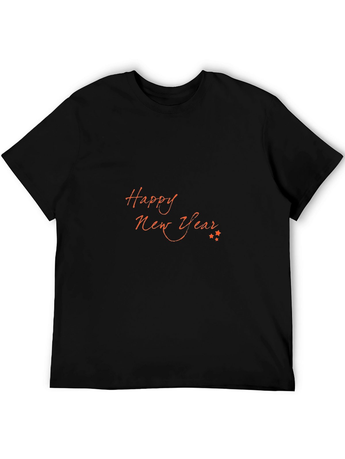 Happy New Year Graphic Black T-Shirt