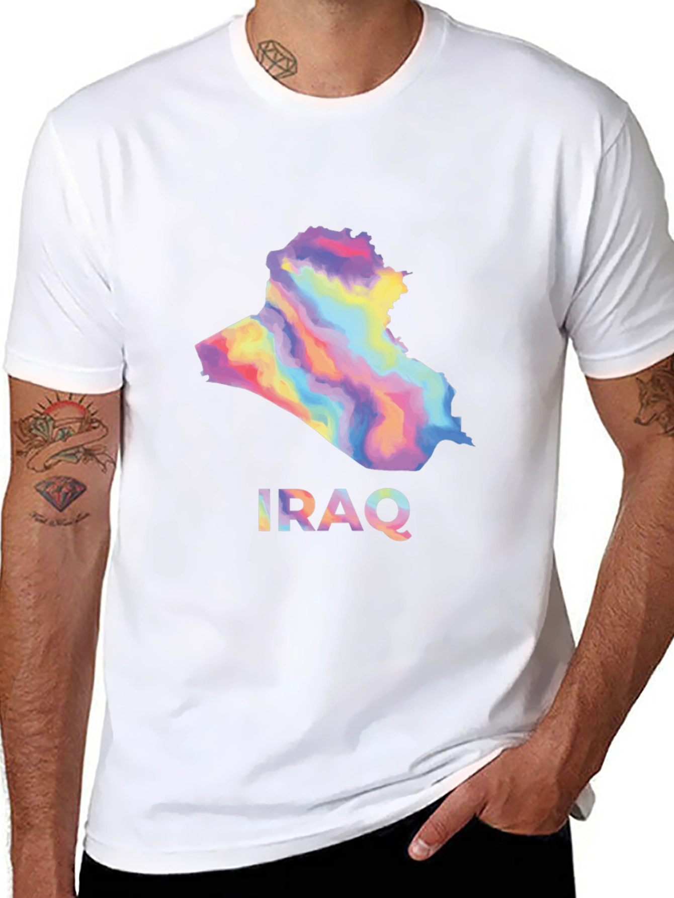 Iraq Map Graphic T-Shirt - Stylish Black Tee
