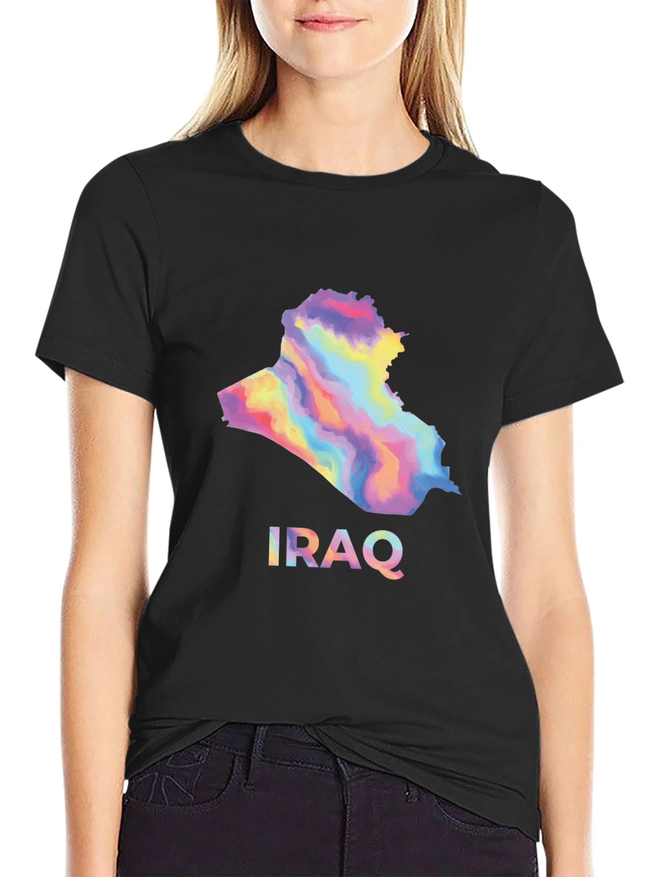 Iraq Map Graphic T-Shirt - Stylish Black Tee
