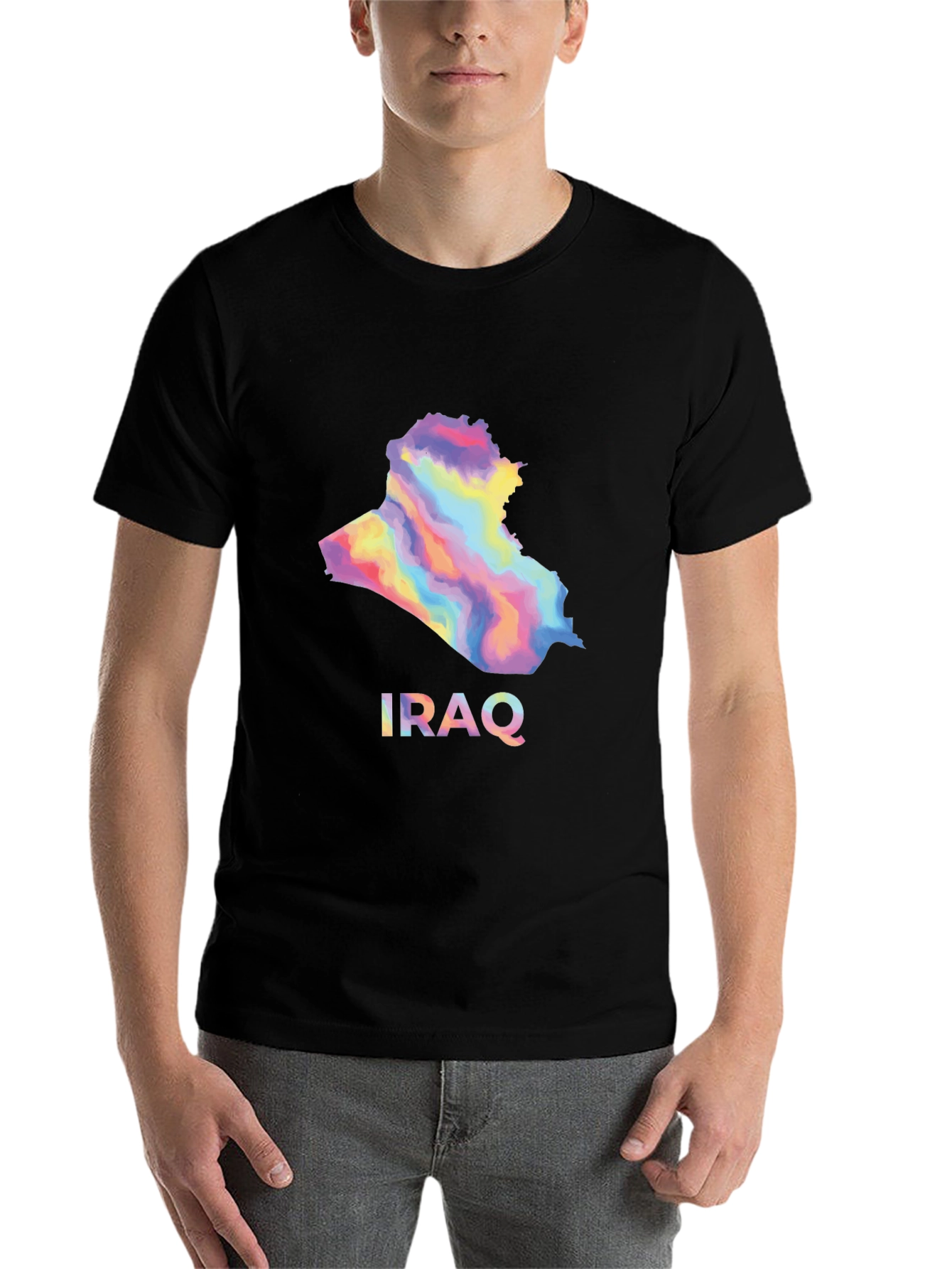 Iraq Map Graphic T-Shirt - Stylish Black Tee