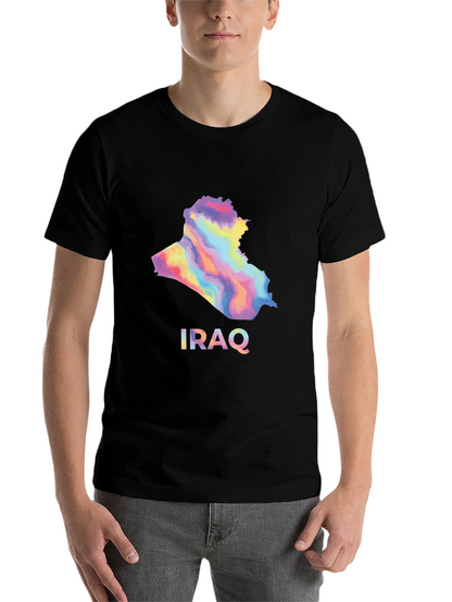 Iraq Map Graphic T-Shirt - Stylish Black Tee