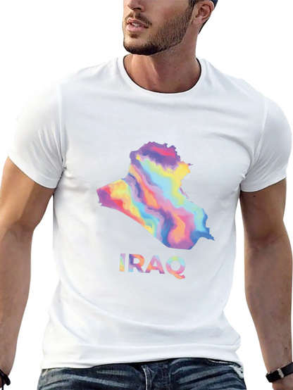 Iraq Map Graphic T-Shirt - Stylish Black Tee