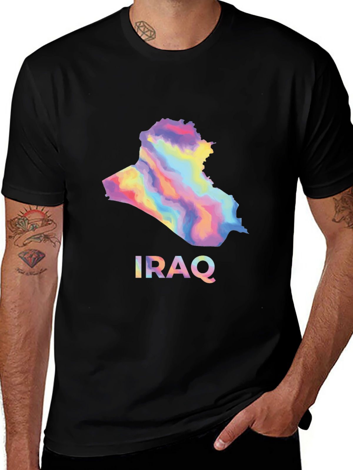 Iraq Map Graphic T-Shirt - Stylish Black Tee