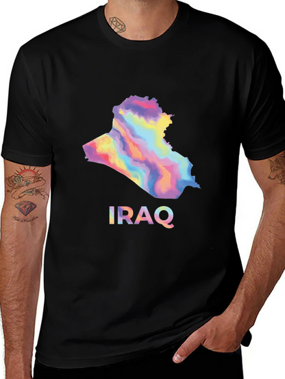 Iraq Map Graphic T-Shirt - Stylish Black Tee