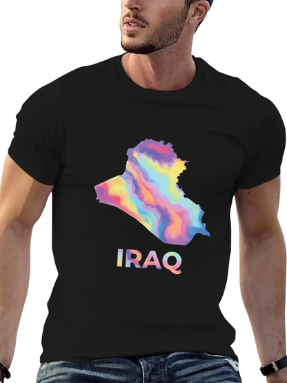 Iraq Map Graphic T-Shirt - Stylish Black Tee