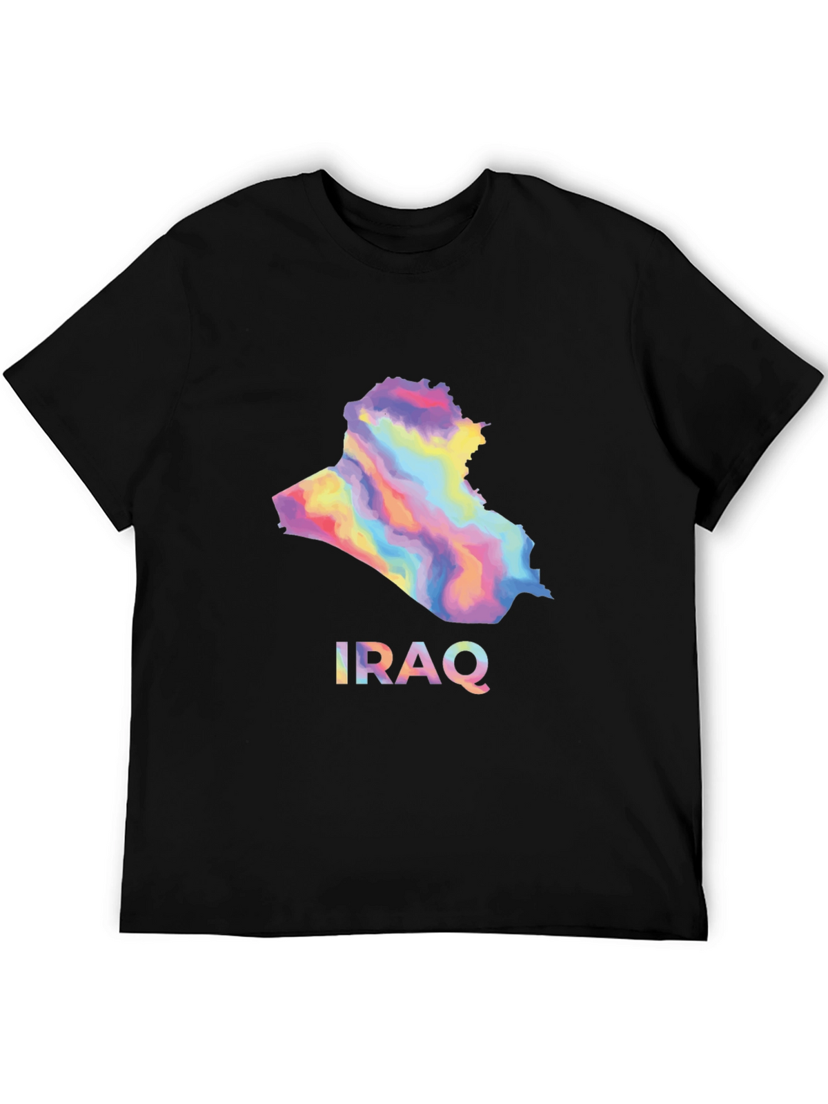 Iraq Map Graphic T-Shirt - Stylish Black Tee