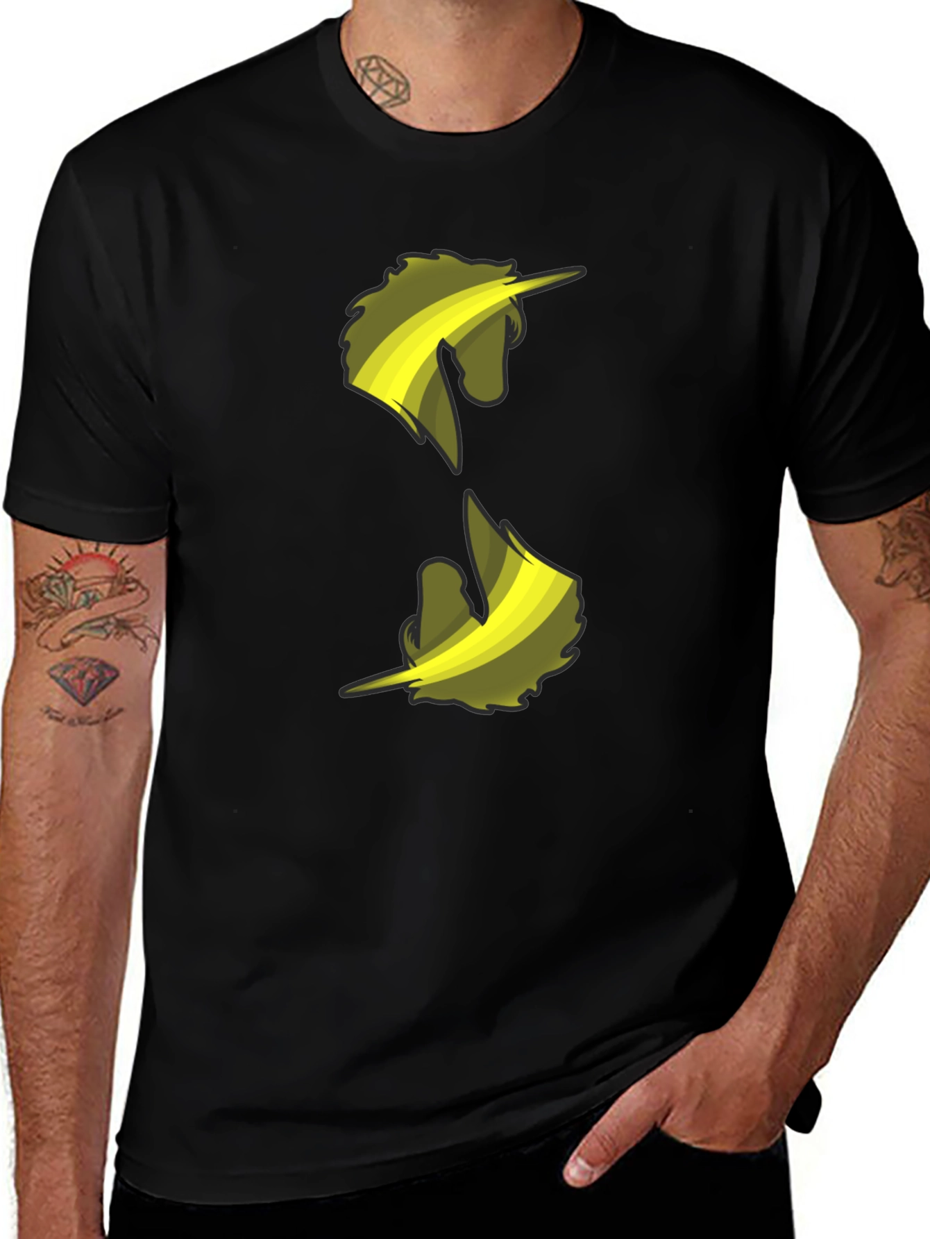 Unicorn Graphic Tee - Modern Design Black Shirt