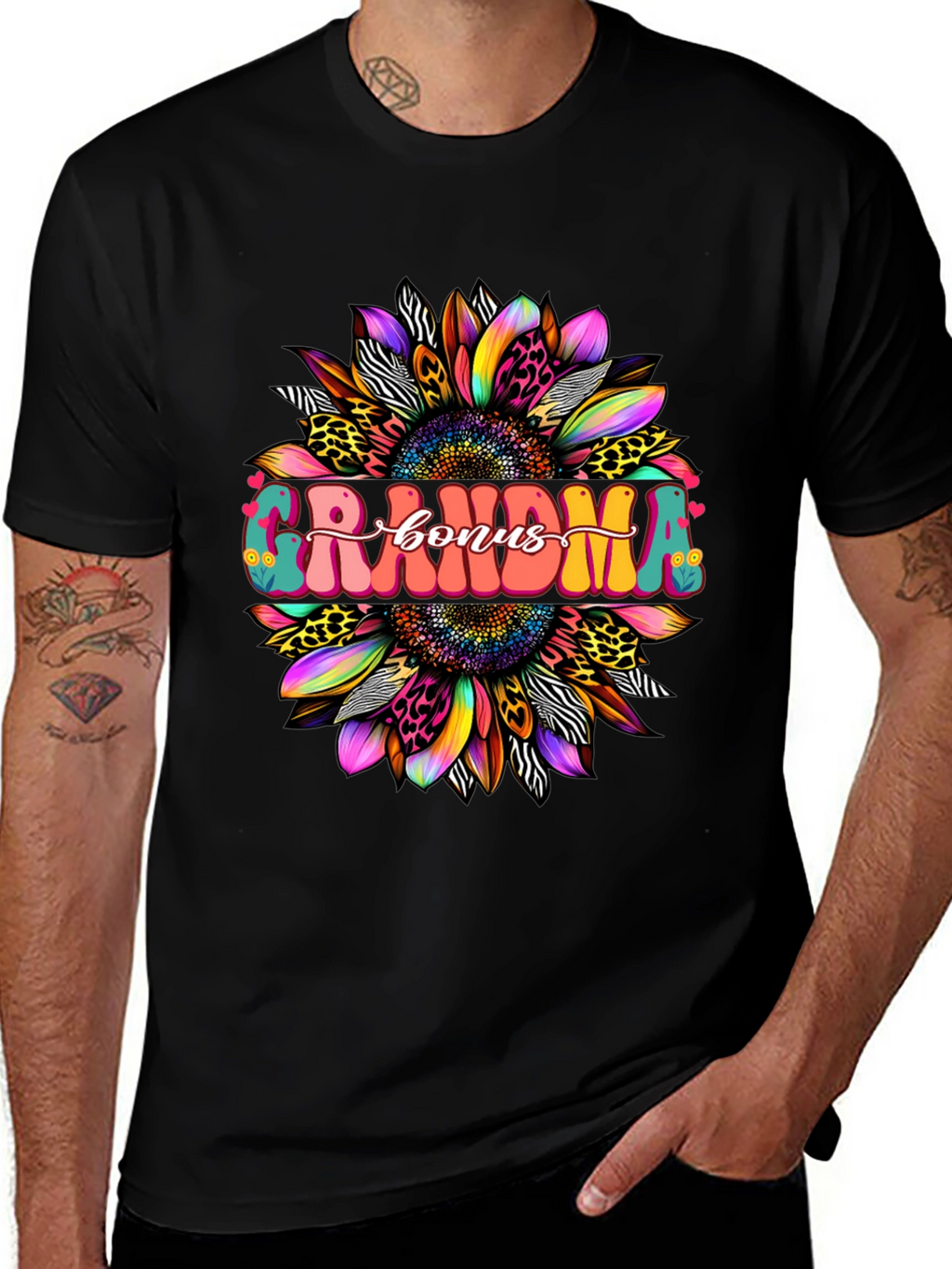 Grandma Bonus Graphic Tee - Sunflower Design