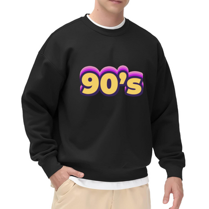 90's Retro Bubble Letter Crewneck Sweatshirt | 90s Nostalgia Throwback Pullover, 90s Gift
