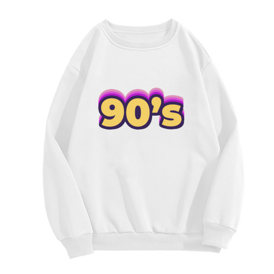 90's Retro Bubble Letter Crewneck Sweatshirt | 90s Nostalgia Throwback Pullover, 90s Gift
