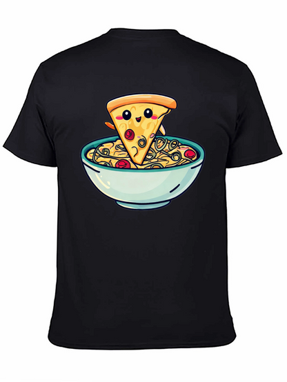 Cute Pizza Slice in Bowl Graphic T-Shirt