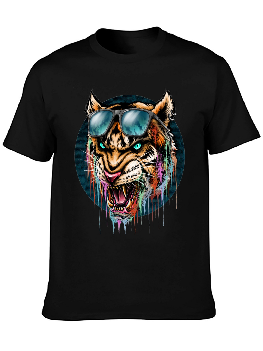 Cool Tiger Graphic Tee - Mens Black T-Shirt