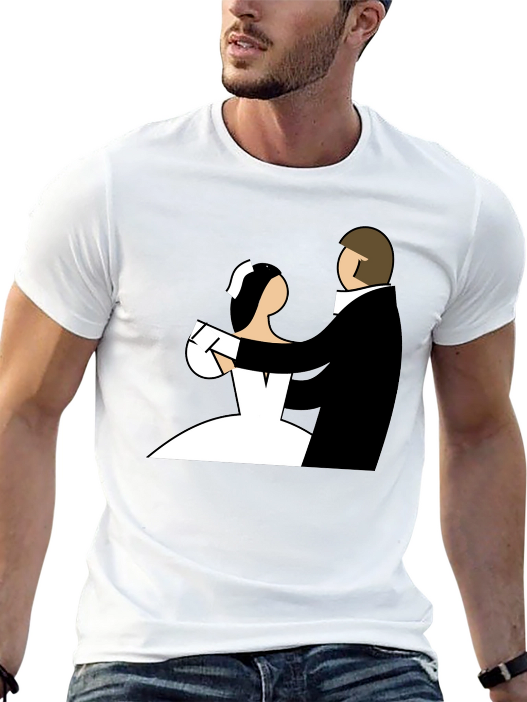 Bride and Groom Graphic Tee - Black
