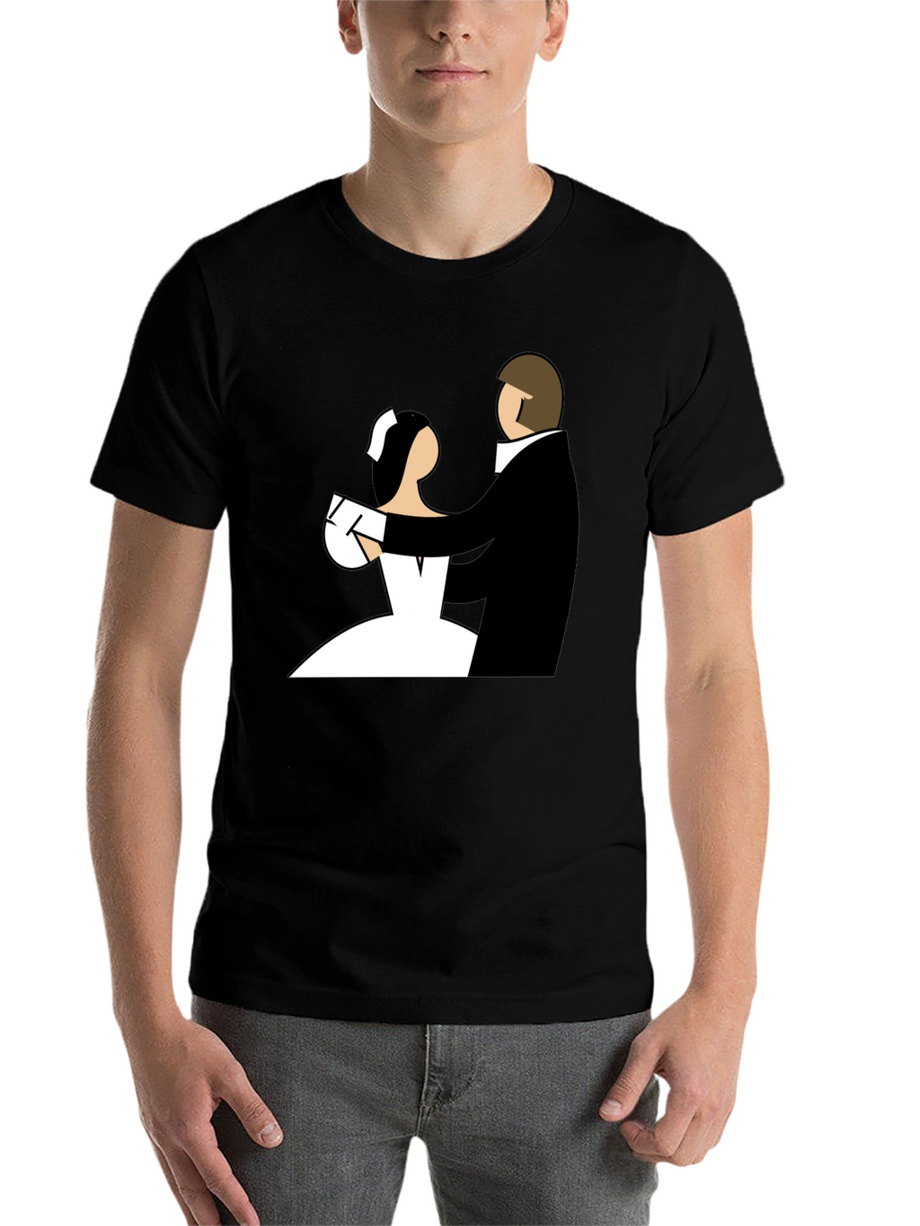 Bride and Groom Graphic Tee - Black