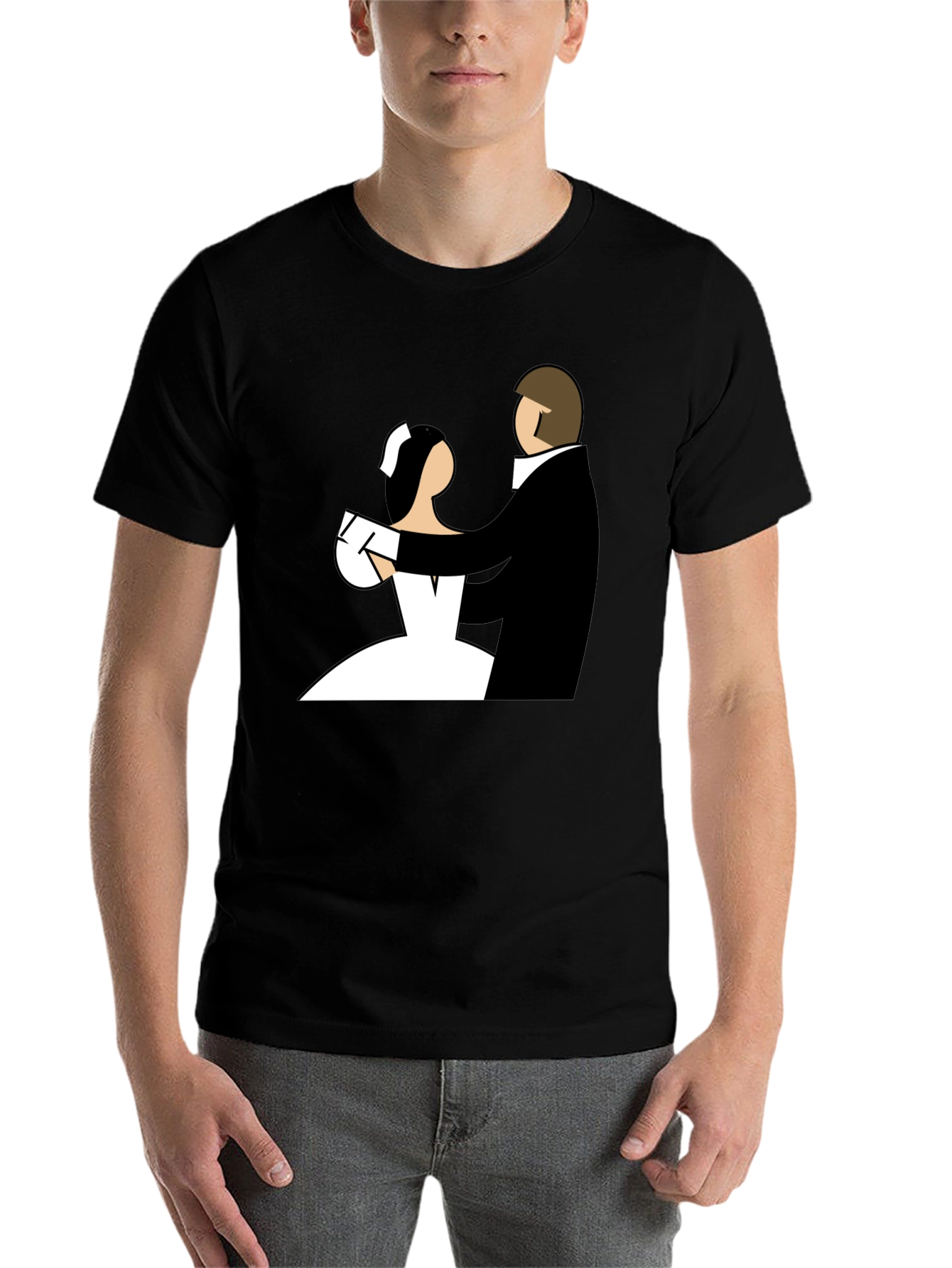 Bride and Groom Graphic Tee - Black