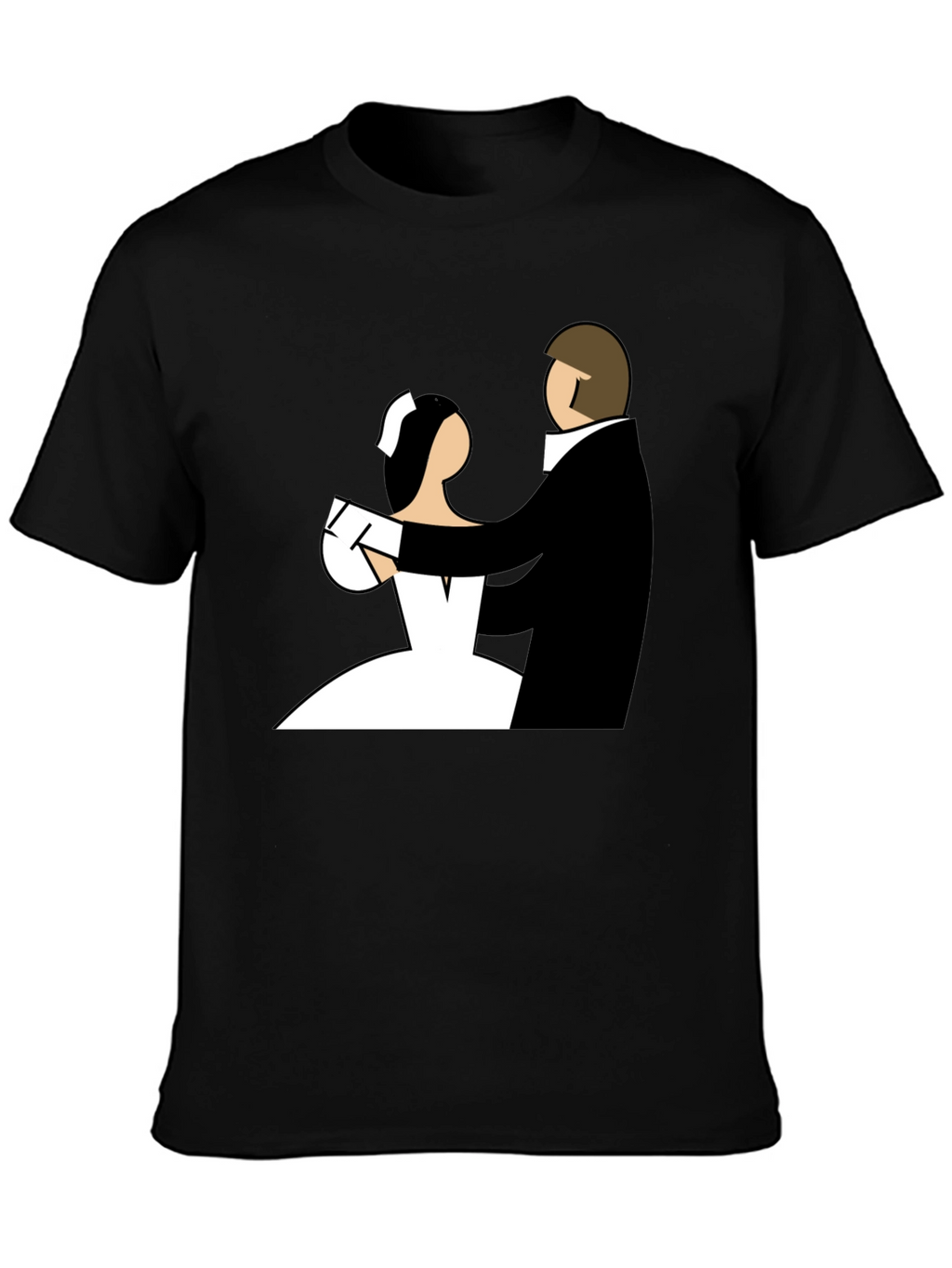 Bride and Groom Graphic Tee - Black